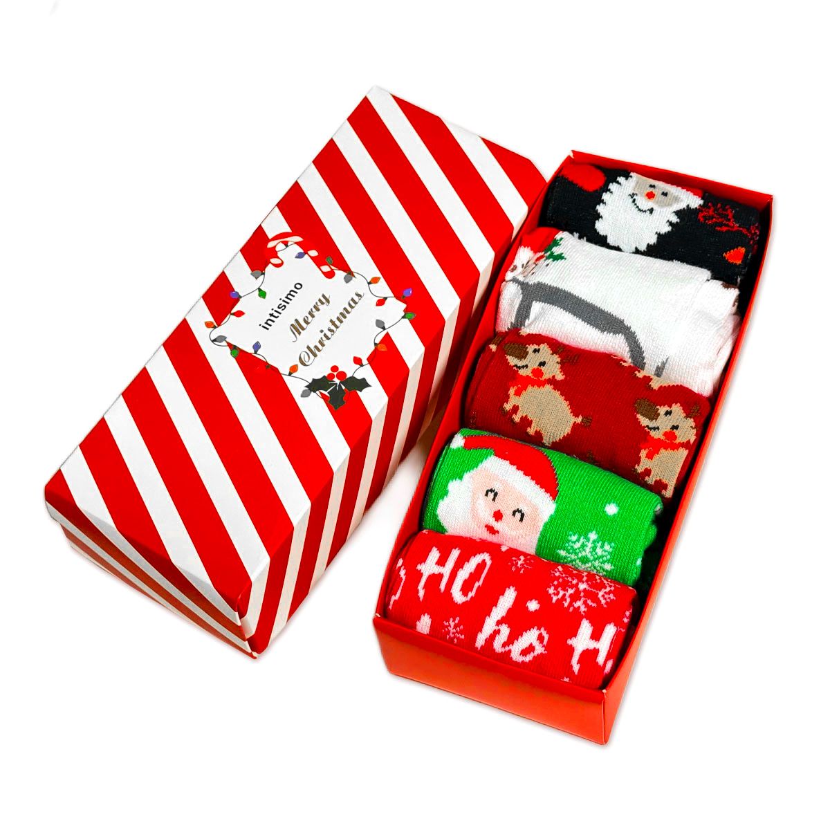 Set 5 Perechi Sosete Craciun, Cutie Inclusa + Transport Gratuit