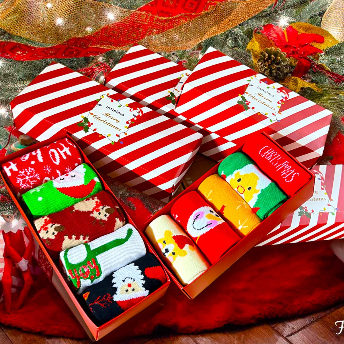 Set 5 Perechi Sosete Craciun, Cutie Inclusa + Transport Gratuit